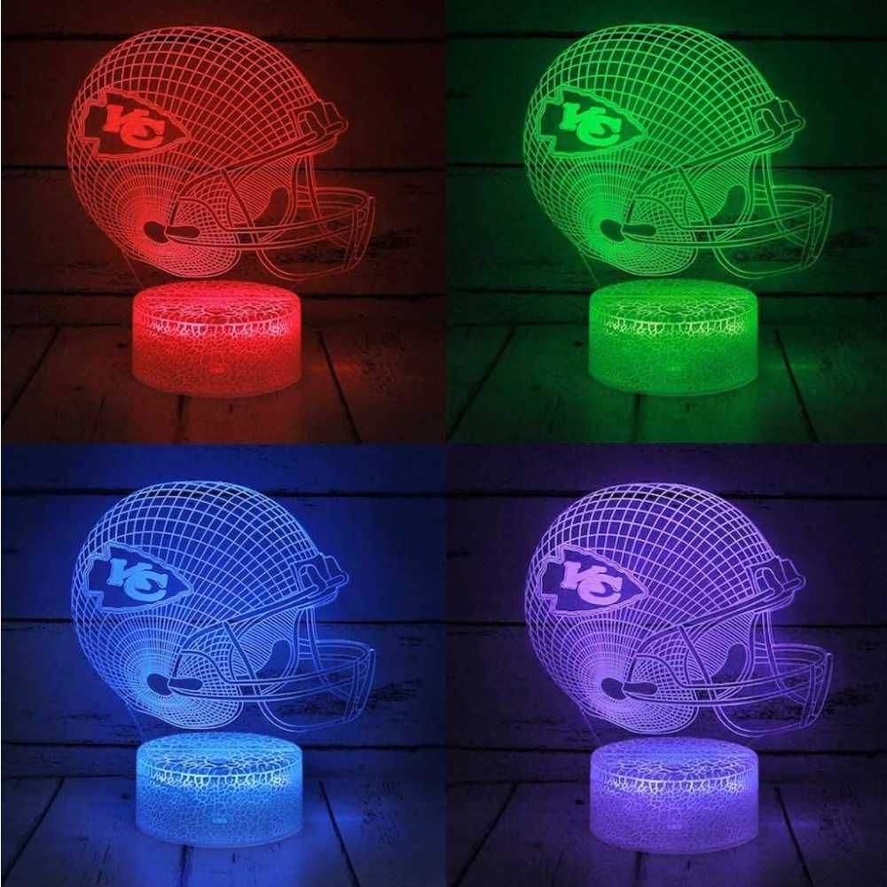Kansas City Chiefs Multicolor Football Helmet LED Lamp